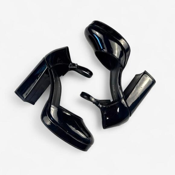 Madden Girl black patent mary jane platform block heel pumps - size 6 - Picture 1 of 8